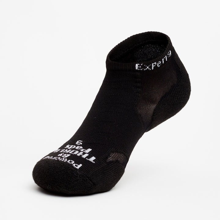 Thorlo Unisex Experia TECHFIT Light Cushion Low Cut Socks Black on Black - XCCU-066