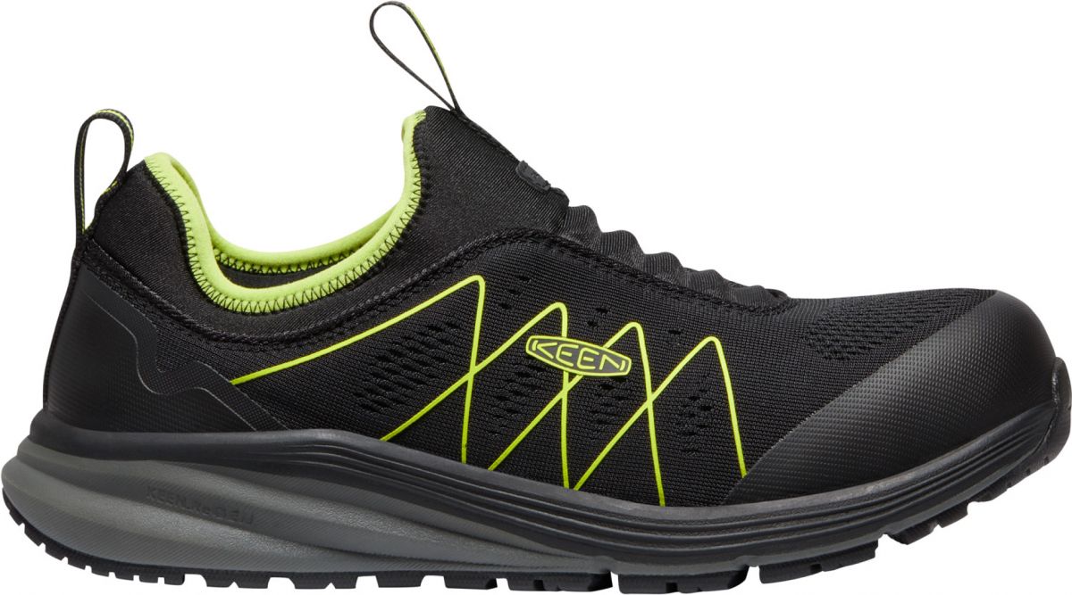 KEEN Utility Men's Vista Energy Shift Low Composite Toe Slip On work Shoe Black/Evening Primrose - 1026362