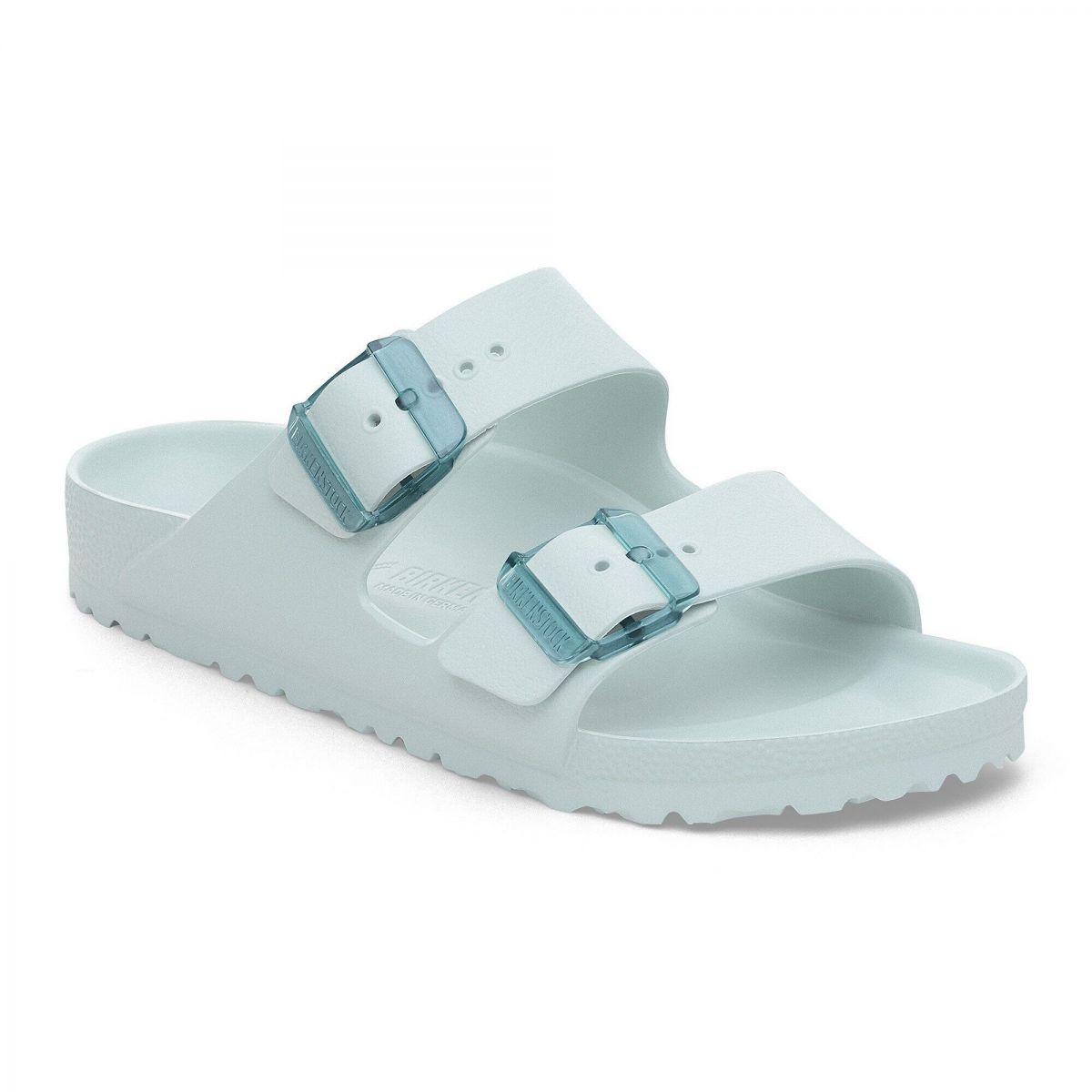 Birkenstock Women's Arizona Essentials Stealth Buckle EVA Sandal Surf Green (narrow width) - 1029744