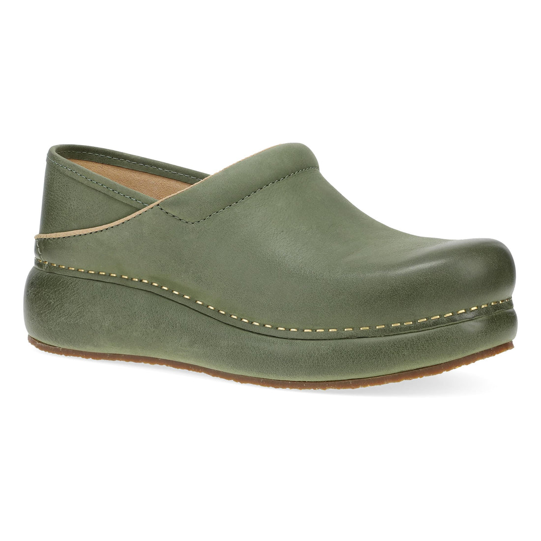 Dansko Women's Platform Pro Clog Green Burnished Nubuck - 10301770600