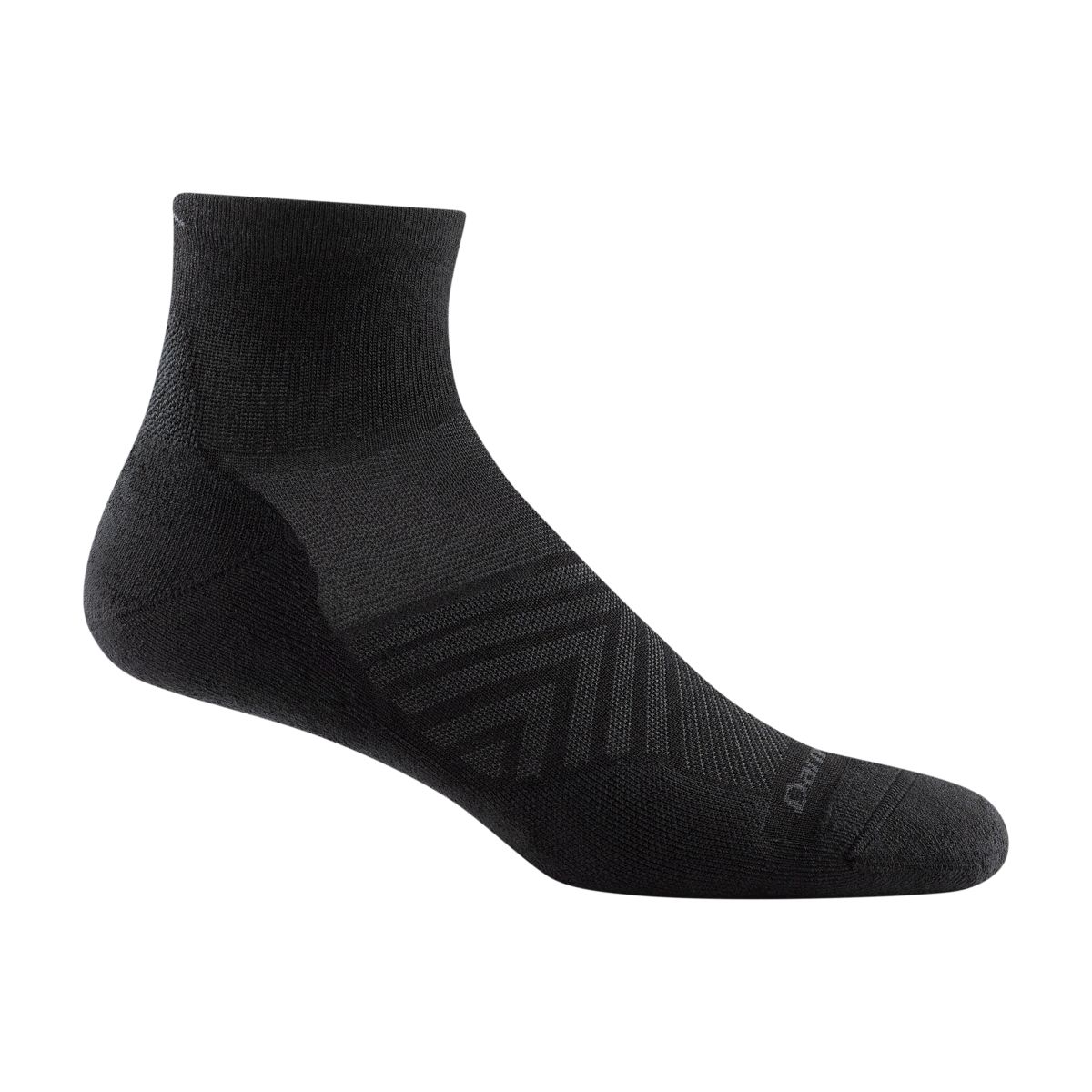 Darn Tough Men's Run Quarter Ultra-Lightweight with Cushion Sock Black - 1040-BLACK