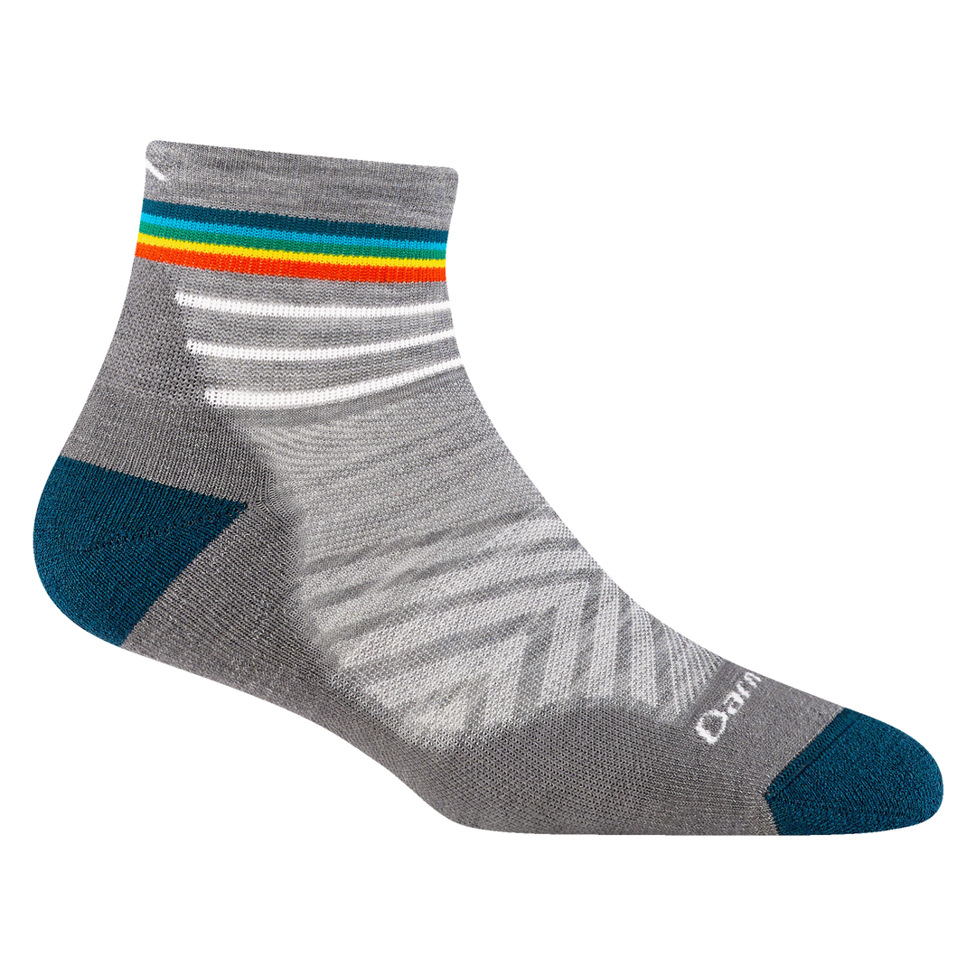Darn Tough Women's Run Quarter Ultra-Lightweight Running Sock Gray - 1048-GRAY