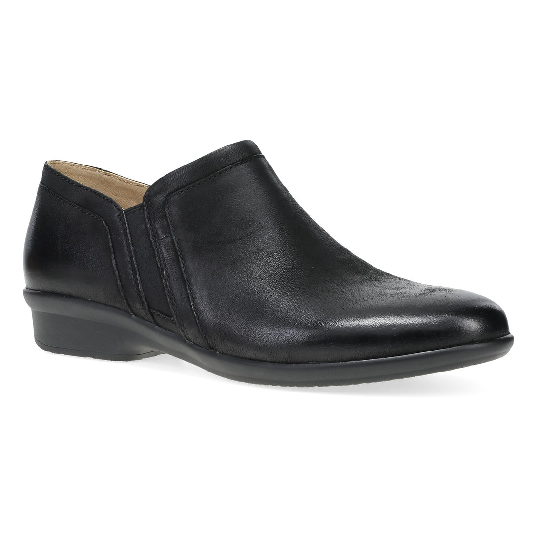 Dansko Women's Cheryl Low Ankle Bootie Wide Black Burnished Nubuck - 10501020200