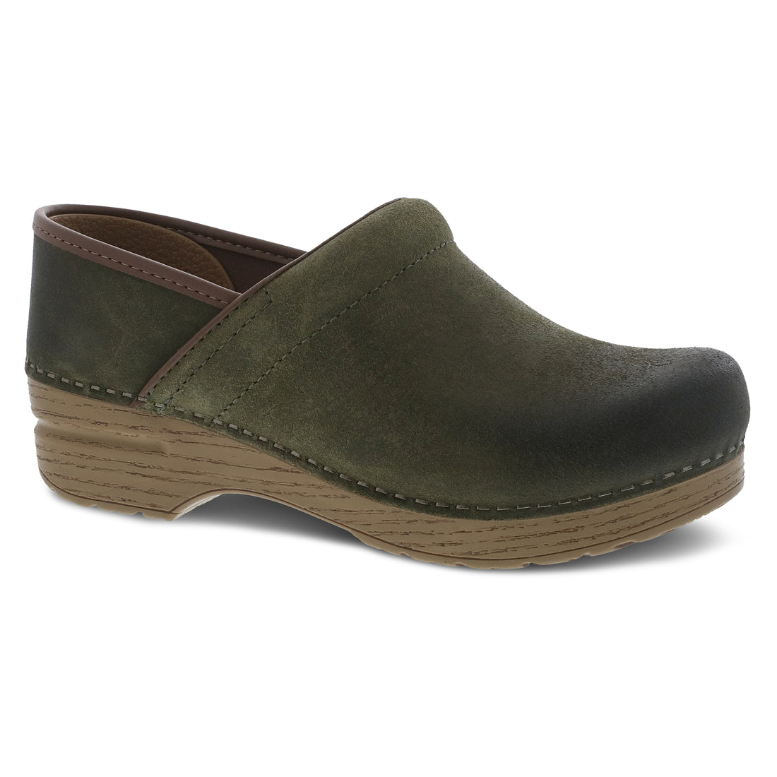 Dansko Women's Professional Clog Green Burnished Nubuck Leather - 106131512