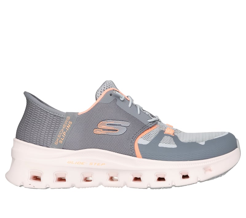 SKECHERS WORK Women's Slip-ins: Glide Step Pro Edrura Slip Resistant Hands Free Work Shoe Grey/Orange - 108261-GYOR
