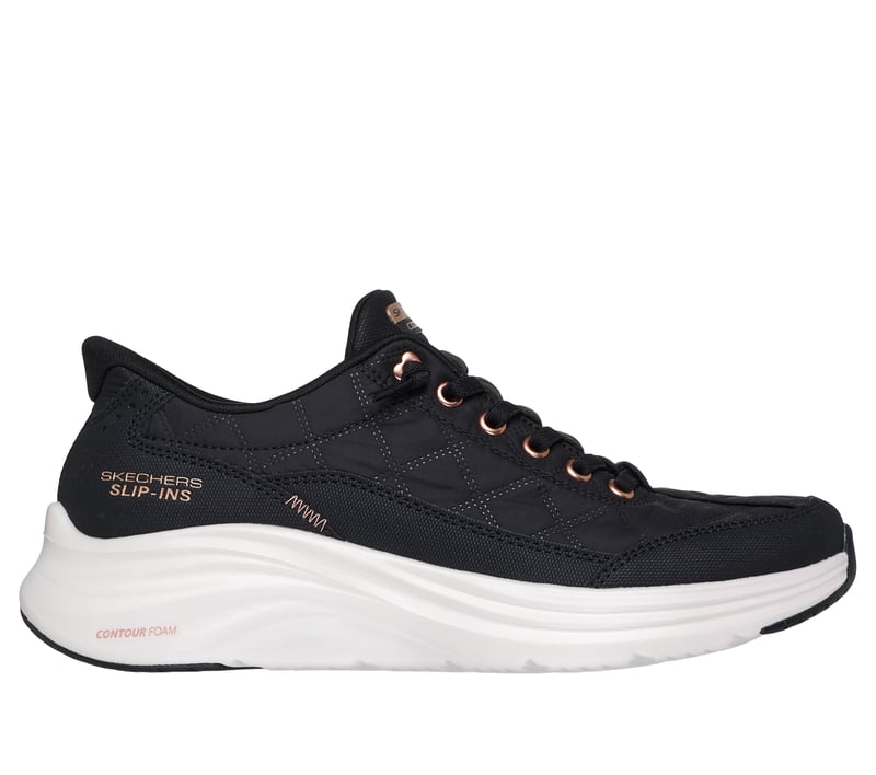 Skechers Women's Slip-ins: Contour Foam - Cozy Fit Golden Hour Hands Free Shoe Black/Rose Gold - 150413-BKRG