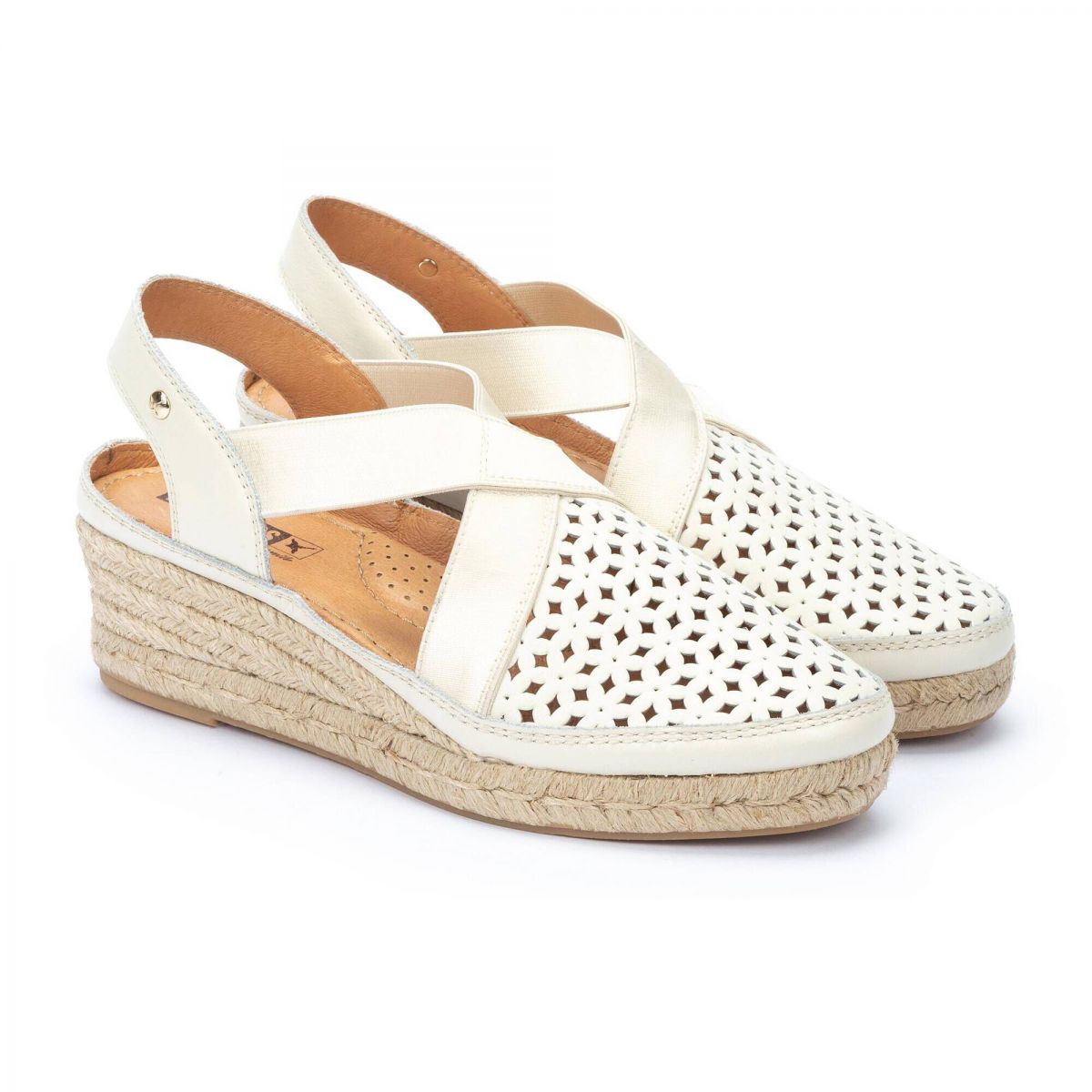 Pikolinos Women's Benidorm Crossed Wedge Sandals Nata - W4A-1546-909