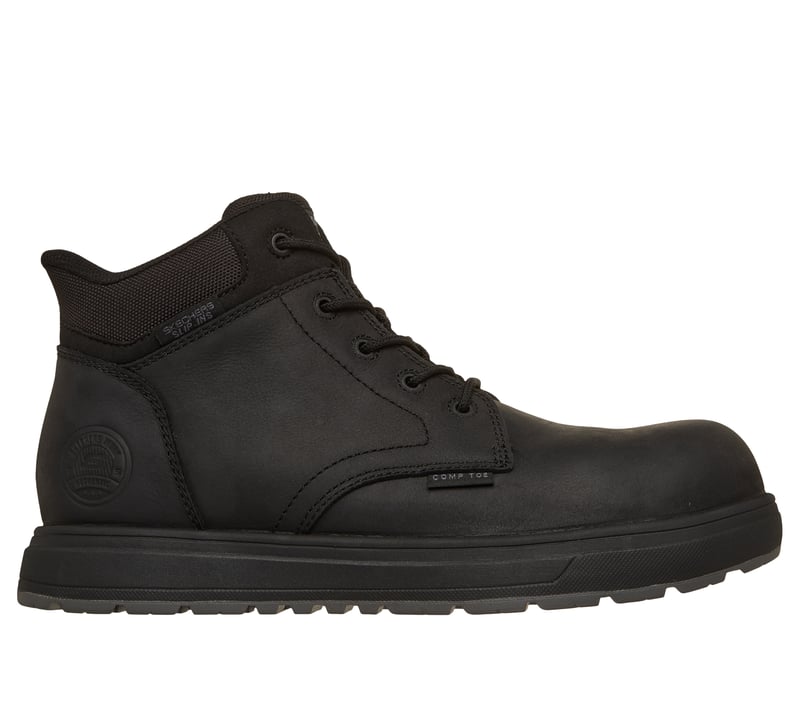 SKECHERS WORK Men's Cliff Composite Toe Slip-In Work Boot Black - 200424-BLK