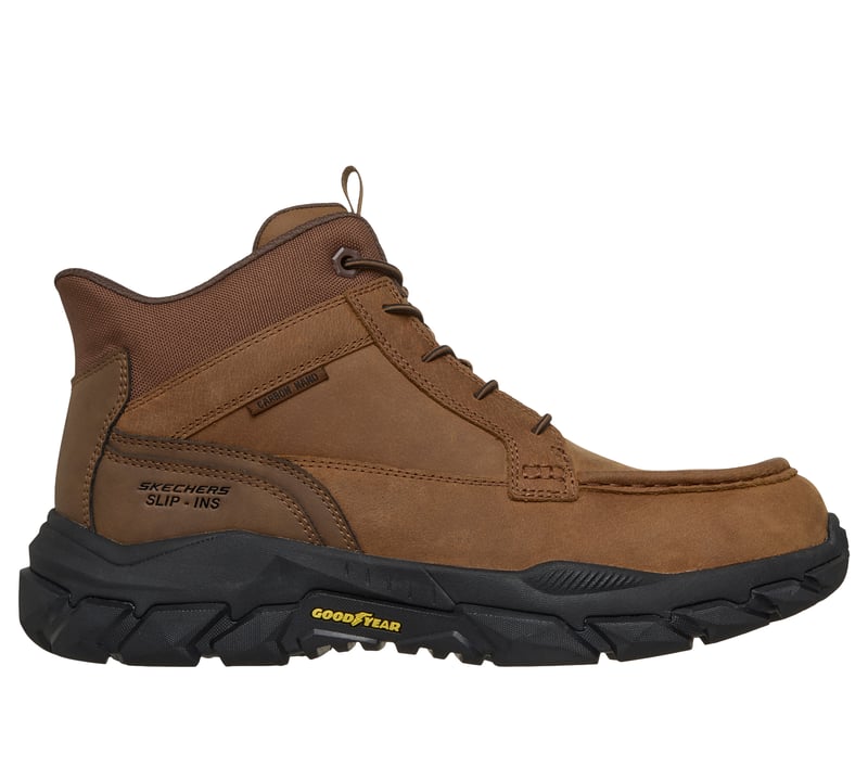 SKECHERS WORK Men's Slip-ins: Santoro Carbon Nano Composite Toe Hands Free Moc Toe Work Boot - 200459-CDB