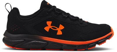 Under Armour Men's UA Charged Assert 9 Running Shoes Black/Black/Blaze Orange - 3024590-005