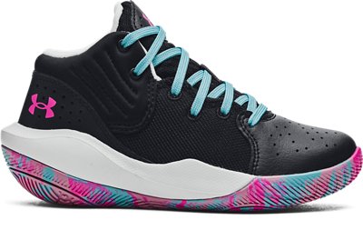 Under Armour Unisex Kids' Pre-School Jet '21 Basketball Shoe Black/Gray/Rebel Pink - 3024795-008