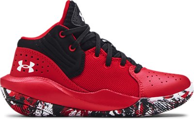 Under Armour Unisex Kids' Pre-School Jet '21 Basketball Shoe Red/Black/White - 3024795-600