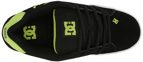DC Men's Net Skate Casual Shoe, Black/Lime Green, 9.5