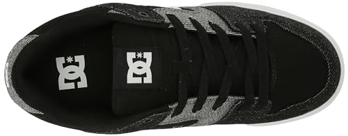 DC Men's Pure Low Top Lace Up Casual Skate Shoe Sneaker, Black Denim, 8