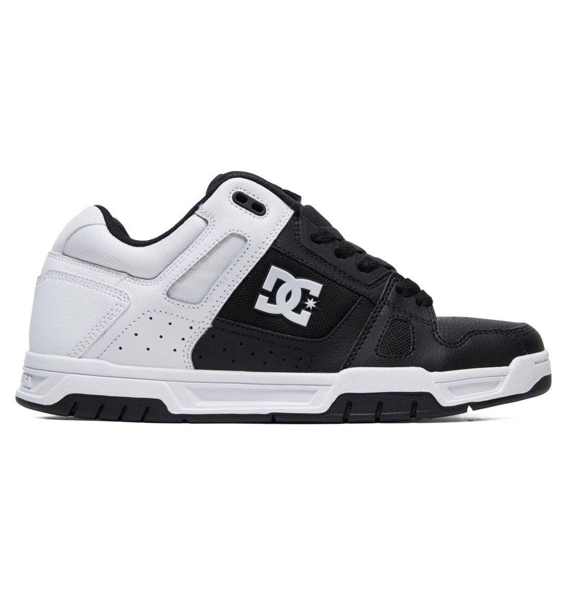 DC Shoes Men's Stag Shoes White/Black/White Print - 320188-WBW