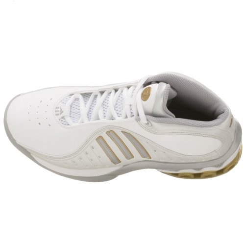 adidas Men's a3 Quantum Leap Basketball Shoe, White/Silver/Gold, 9.5 M