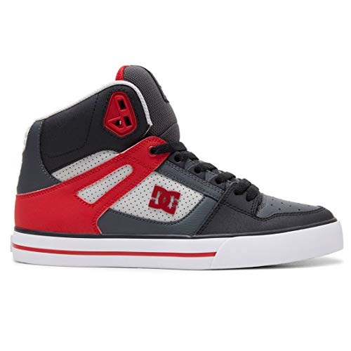 DC Shoes Men's Pure High-Top Shoes Grey/Red - ADYS400043-GRF