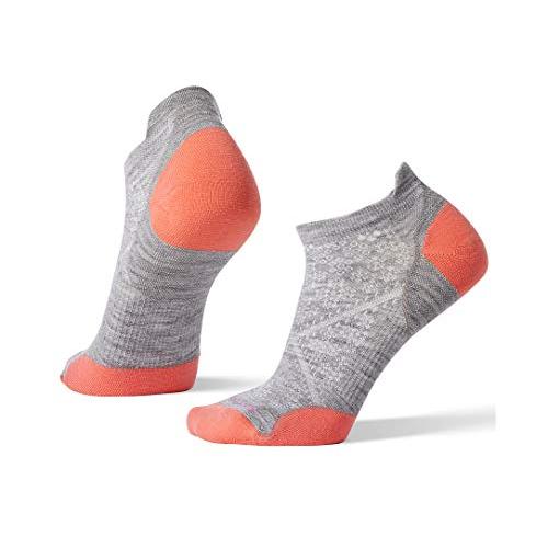 Smartwool Women's PhD Run Micro Ultra Light Merino Wool Socks, White-Light Gray, Large