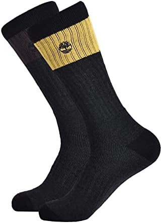 Timberland PRO Men's Colorblock Crew Socks Black (2 pairs) - 43TB182853TA-001