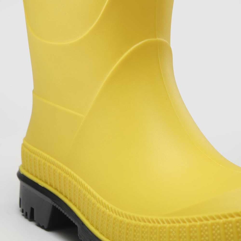 Kamik Stomp Rain Boot for Kids - Waterproof and Warm Felt Footbed Designed for Rainy Day Adventures, Yellow/Black Sole - 13 Little