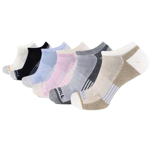 Merrell Unisex Recycled Cushion No-Show Socks Grey Assorted (6 pairs) - MEA33809N6B2001-GYAST