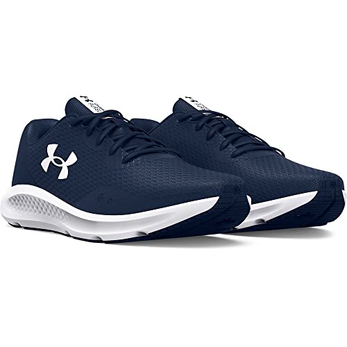 Under Armour Men's Charged Pursuit 3 Running Shoe, Black (001)/White, 11.5