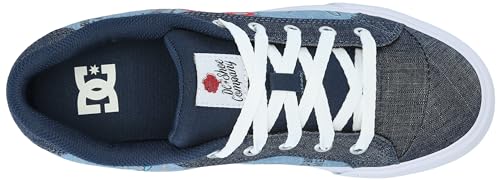 DC Women's Chelsea Low Skate Shoe, Heather Dark Denim, 5