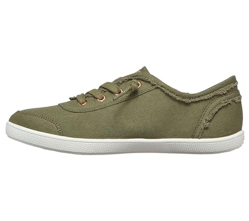 Skechers Women's Bobs B Cute Sneaker - Memory Foam, Flexible Outsole, Lightweight Vegan Shoes, Olive, 8