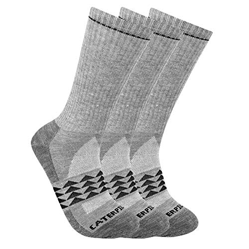 Caterpillar Men's Max Half Cushion Crew Socks Light Heather Grey (3 pairs) - 43CT302362TD-LGH