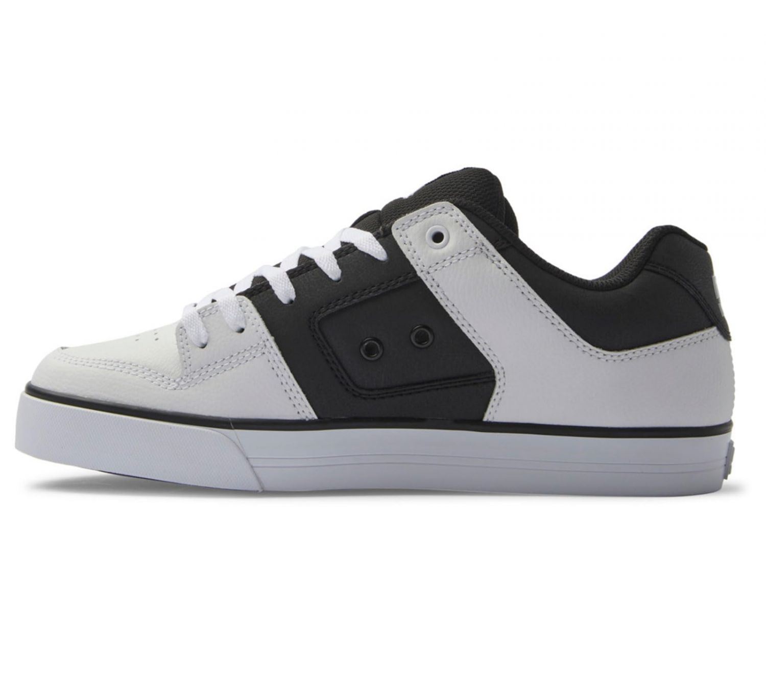 DC Men's Pure Low Top Lace Up Casual Skate Shoe Sneaker, Black/White Monogram, 11.5