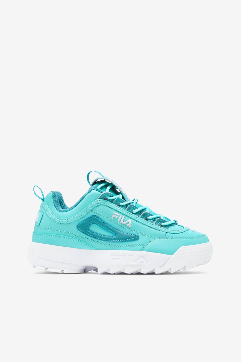 FILA Women's Disruptor II Premium Sneaker Blue Tint/Turquoise Tonic/White - 5XM01763-425