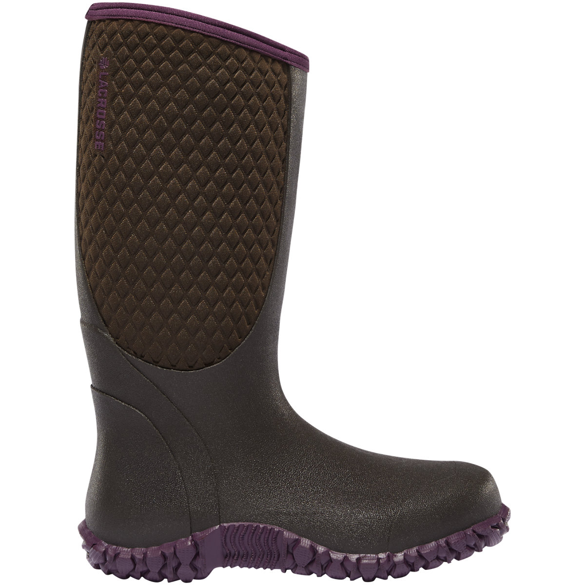 LaCrosse Women's 14" Alpha Lite 5MM Neoprene Waterproof Boot Chocolate/Plum - 610032