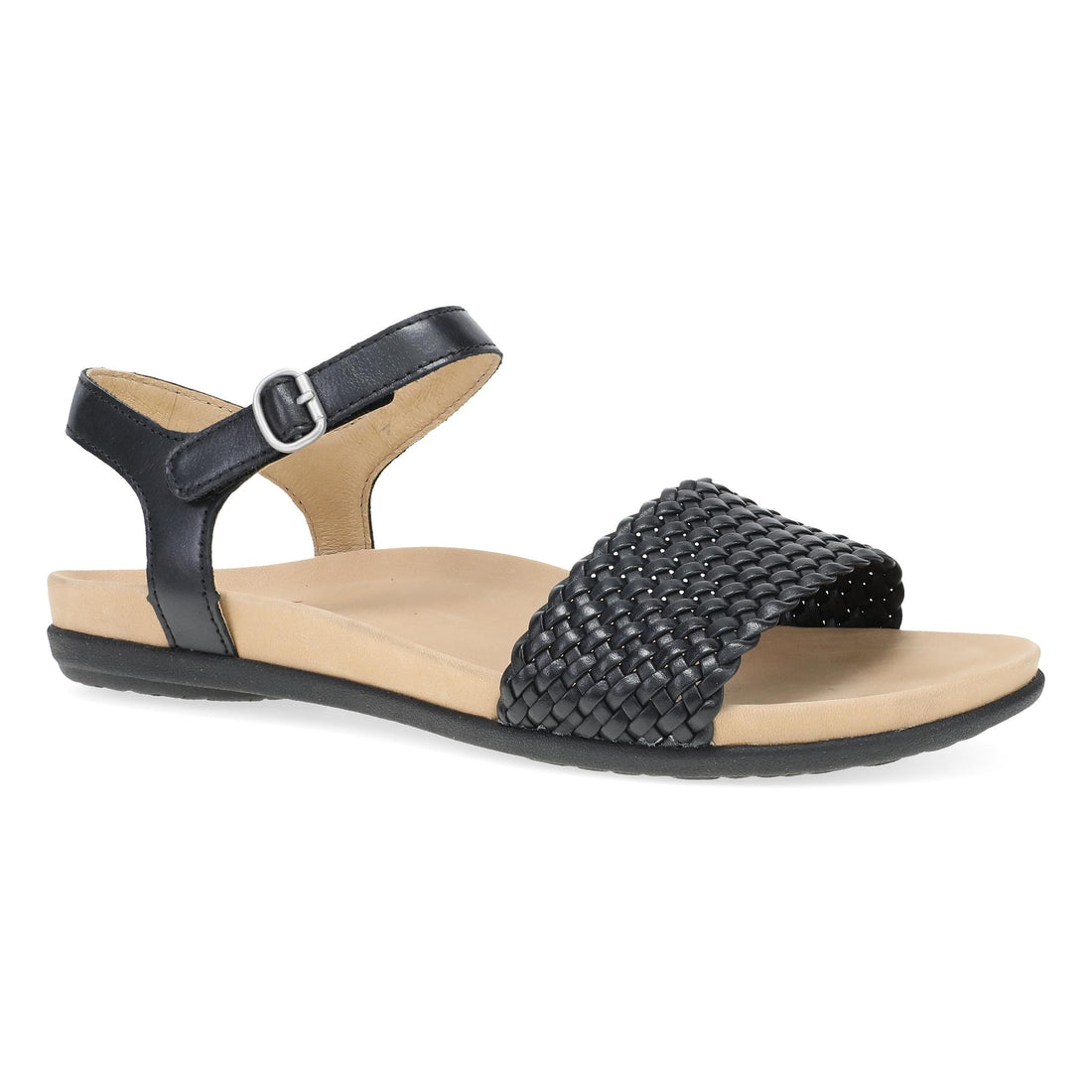 Dansko Women's Jodie Sandal Black Woven Leather - 6224020200