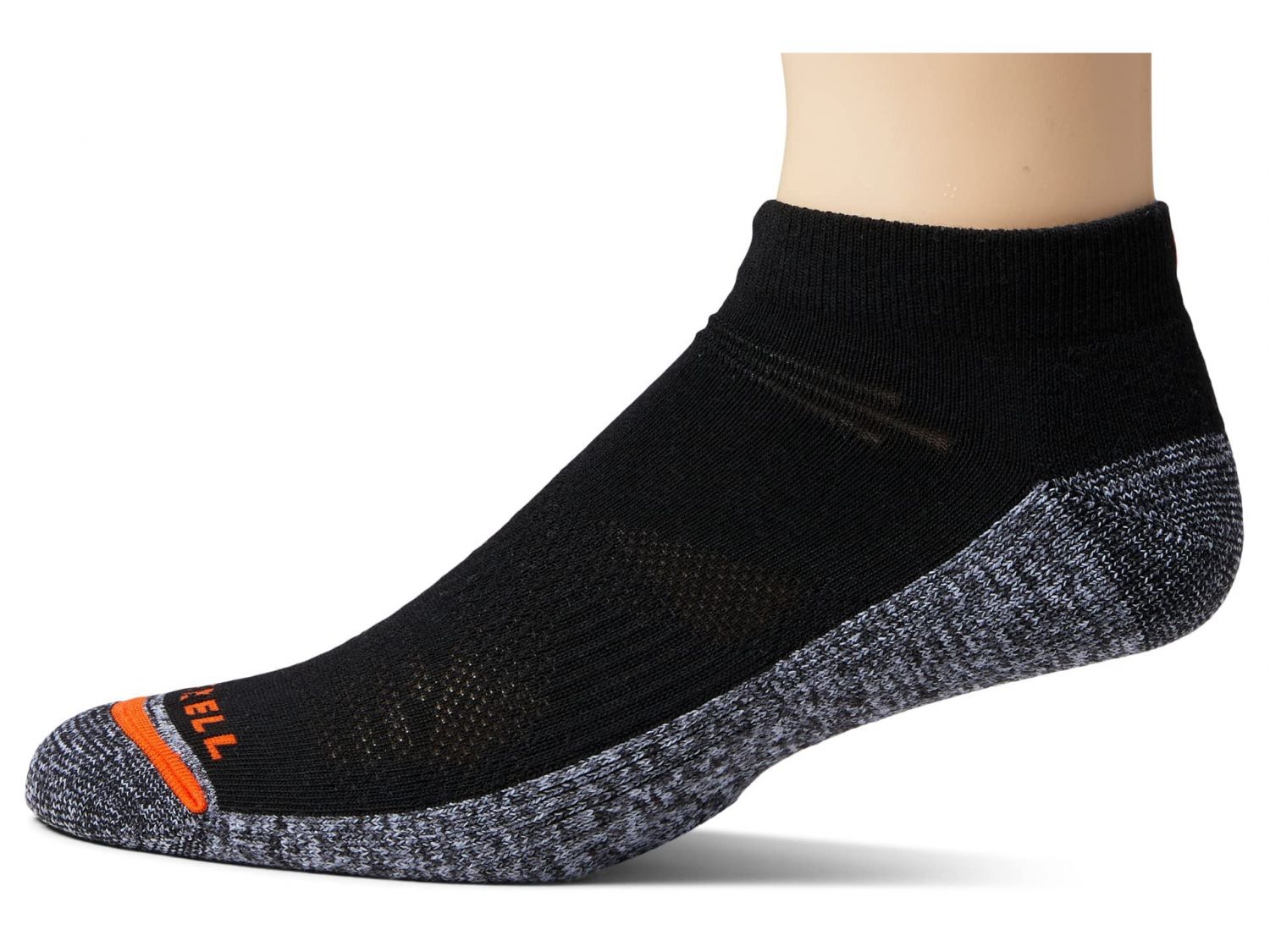 Merrell Unisex Adults Mens And Women's Socks - 3 Pair Pack Comfortbase With Durable Reinforcement Lightweight Repreve Work Low Cut, Black, Large-X-Large US