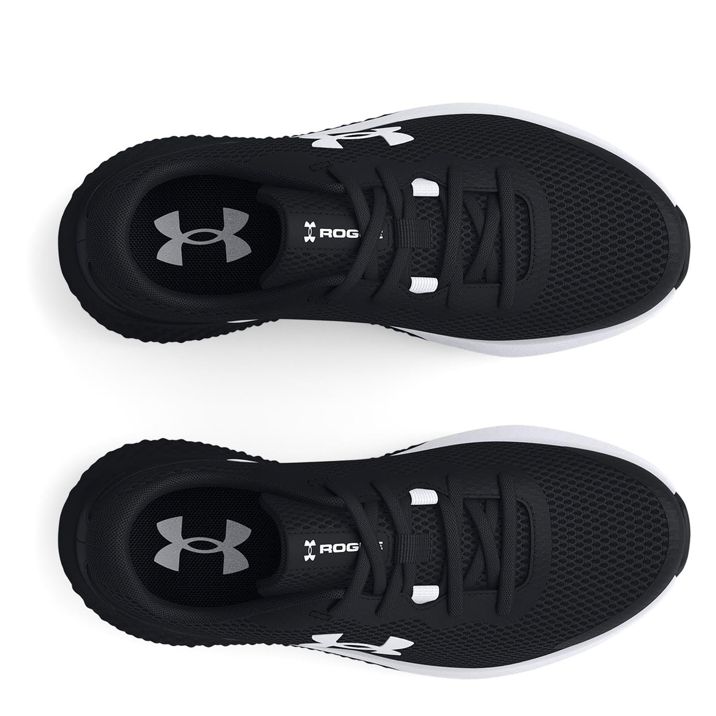 Under Armour Boy's Rogue 3 Alternate Closure Running Shoe, Black (001)/White, 12 Little Kid