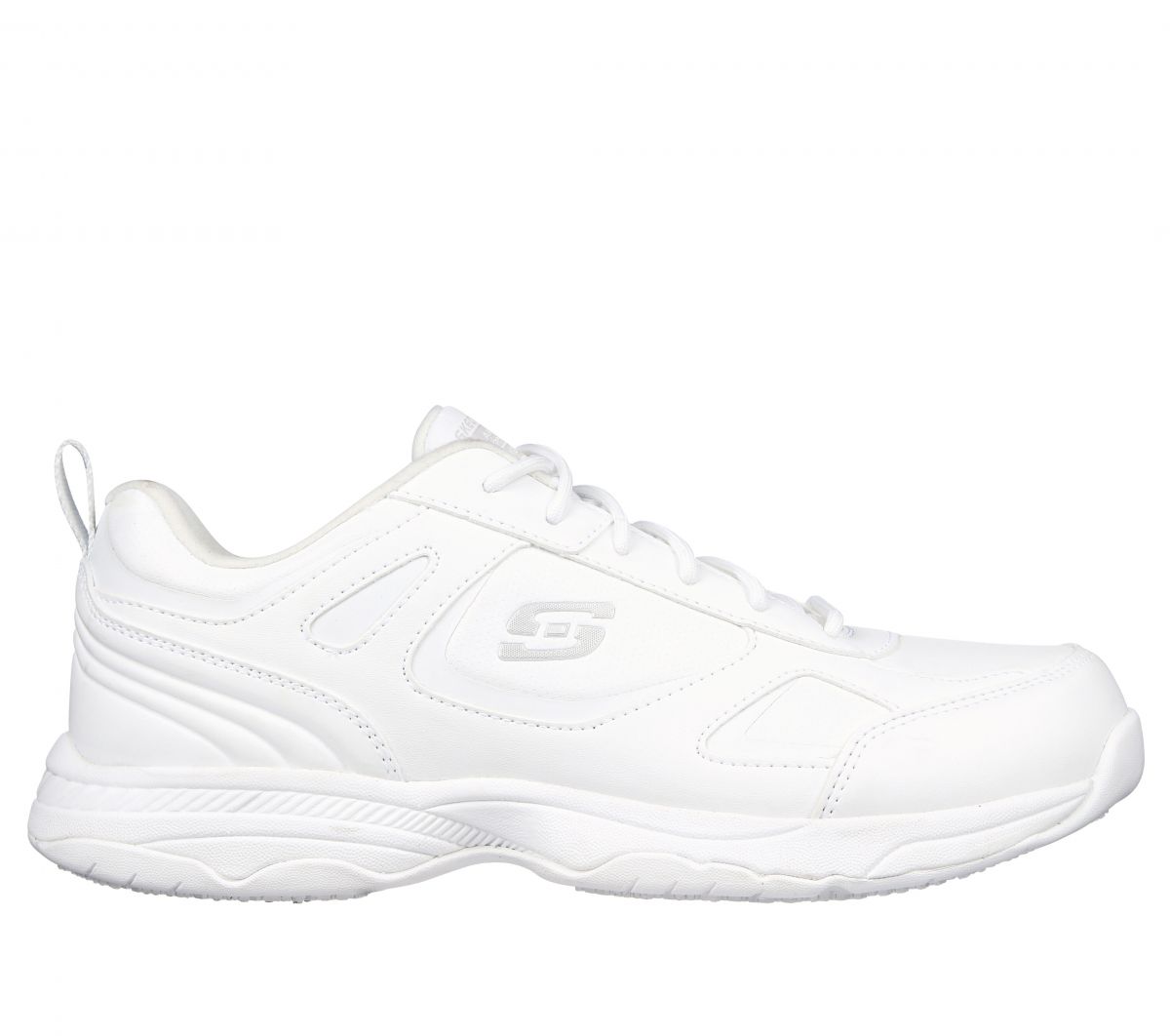 SKECHERS WORK Men's Relaxed Fit: Dighton SR Soft Toe Slip Resistant Work Shoe White - 77111-WHT
