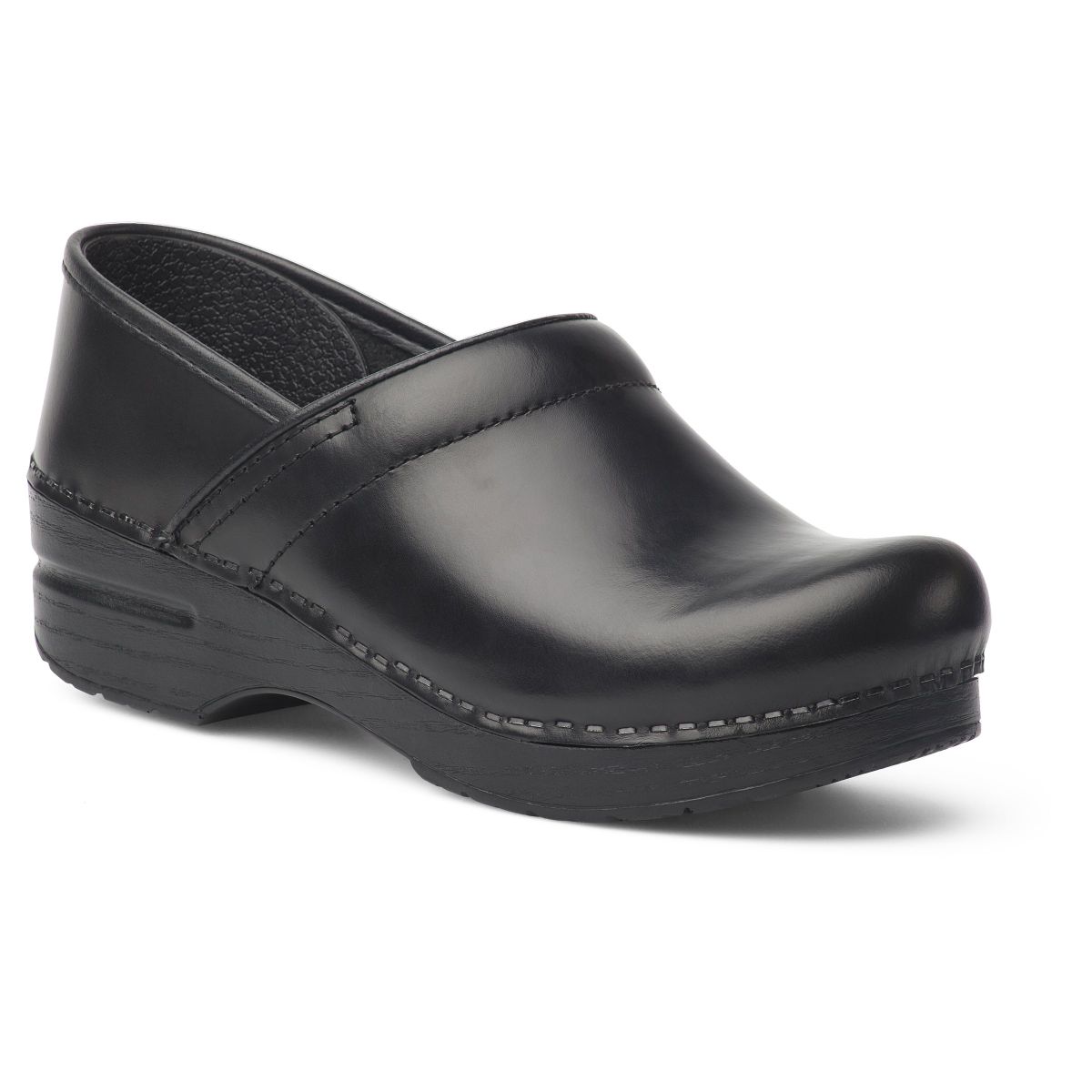 Dansko Women's Professional Wide Clog Black Cabrio Leather - 899020202