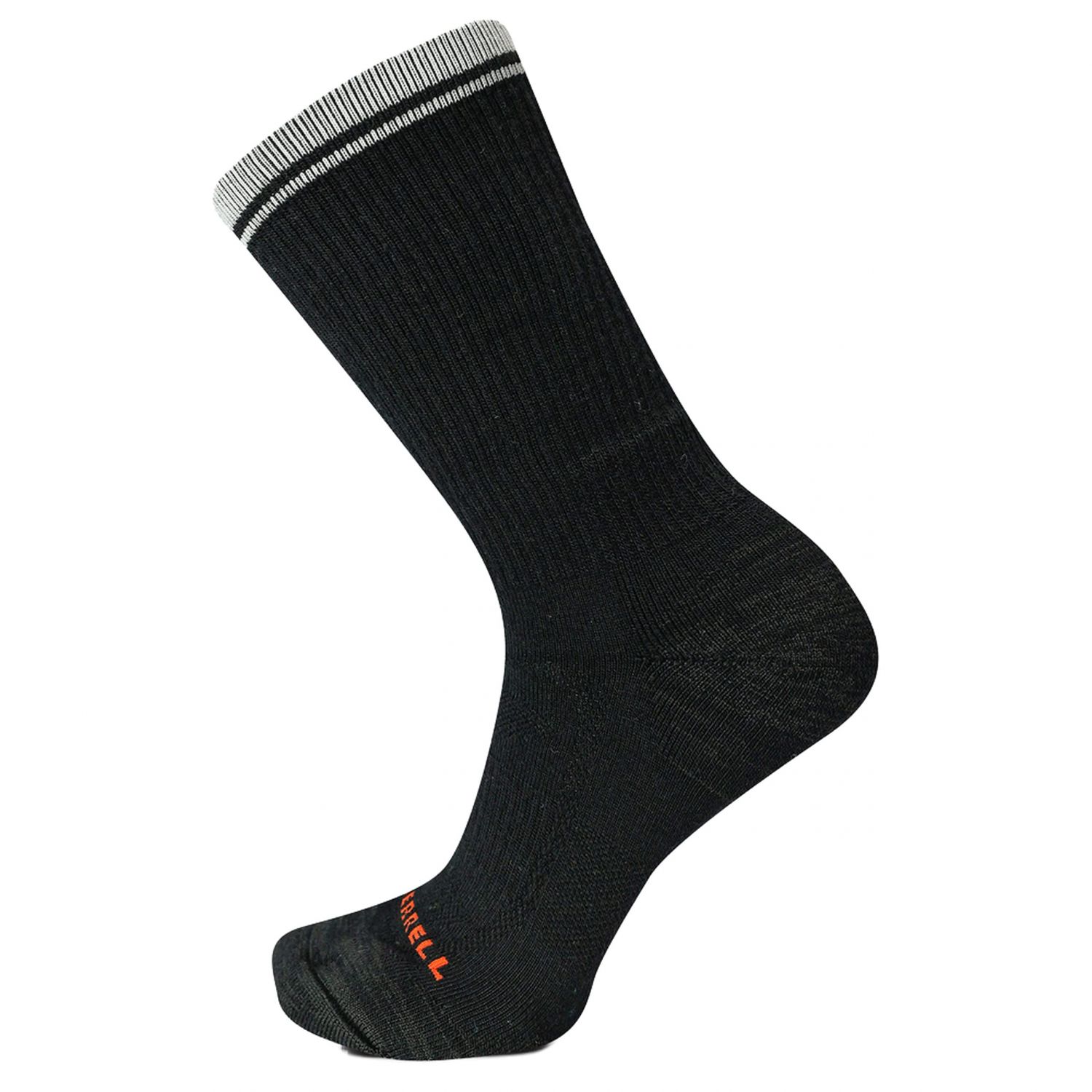 Merrell Unisex Zoned Lightweight Merino Wool Hiking Crew Socks Black (1 pair) - MEA33766C1B4001-BLACK