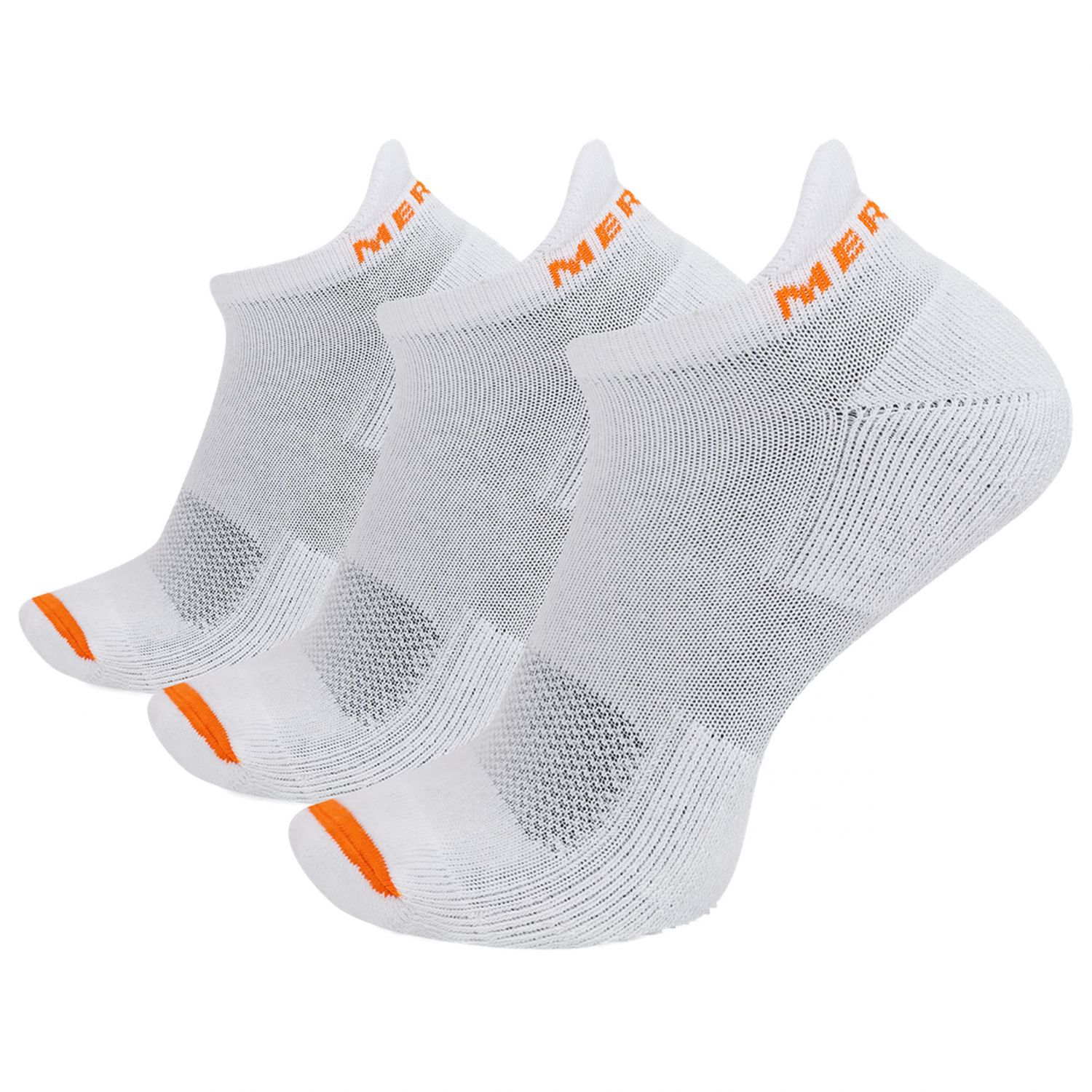 Merrell Unisex Cushioned Cotton No Show Tab Socks White (3 pairs) Size S/M - MEA33566T3B2001-WHITE
