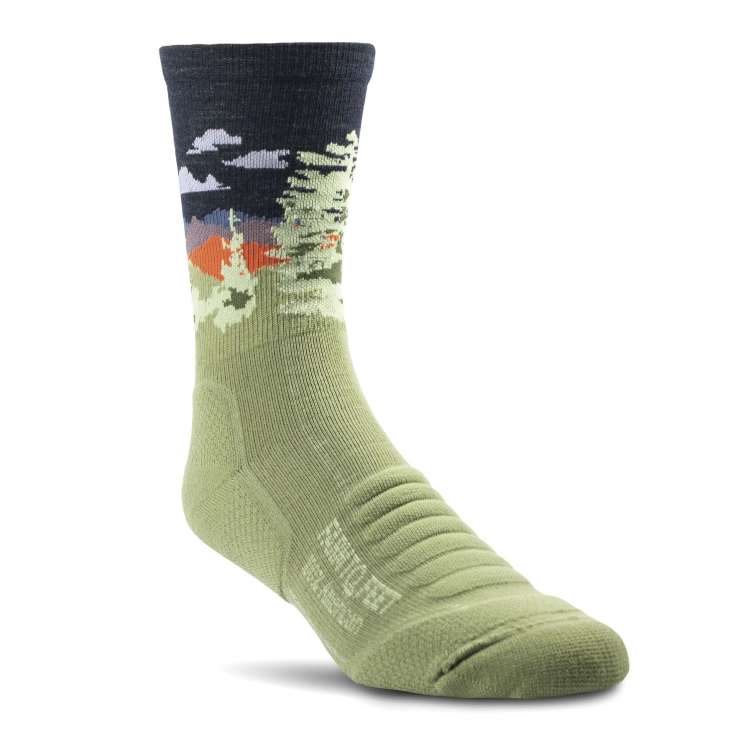 Farm to Feet Unisex American Trail Cascade Locks Light Targeted Cushion 3/4 Crew Hiking Socks Mosstone - 9849-399