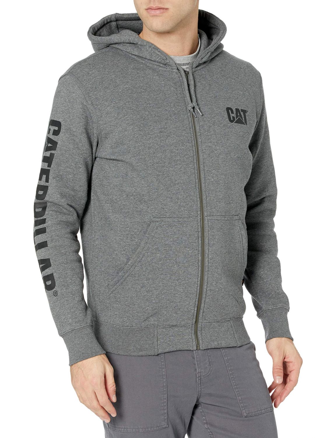 Caterpillar Workwear Men's Full Zip Hoodie Heather Gray - W10840-004