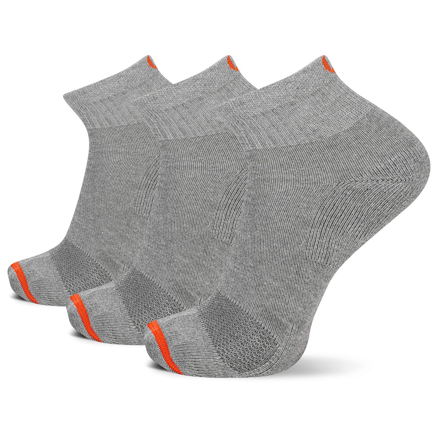 Merrell Unisex Cushioned Cotton Quarter Socks Gray Heather (3 pairs) - MEA33565Q3B2001-GRAYH