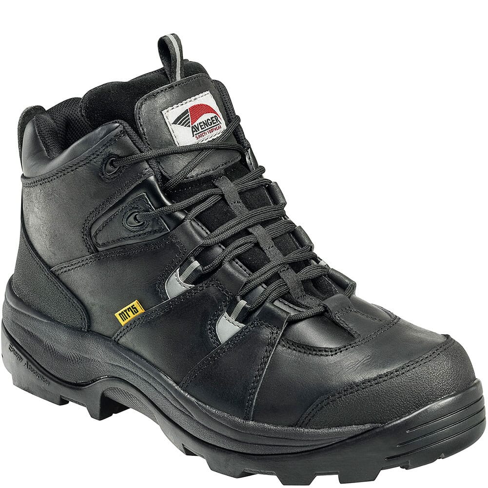 Avenger Men's 5" Hiker Steel Toe Internal Metatarsal Guard EH Work Boot Black - A7313
