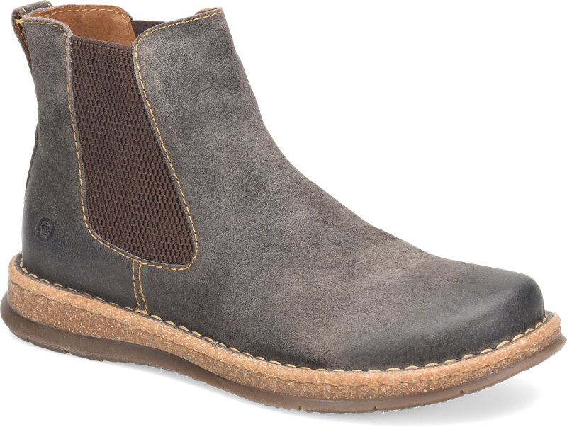 Born Men's Brody Boot Concrete (Dark Grey) Distressed Leather - BM0010042