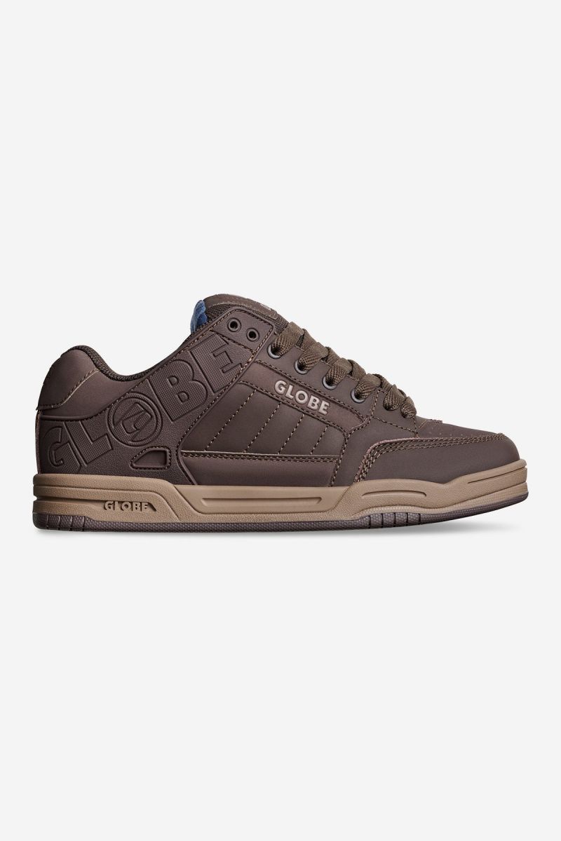 Globe Men's Tilt Skate Shoe Brown/Blue/Tartan - GBTILT-29135