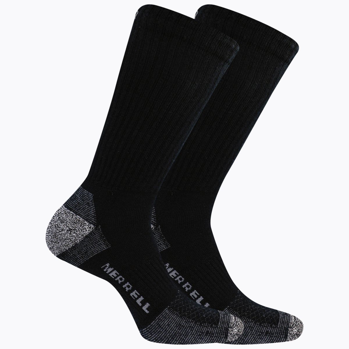 Merrell Unisex Performance Safety Toe Crew Socks Black (2 pairs) - MEA33638C2B2001-BLACK