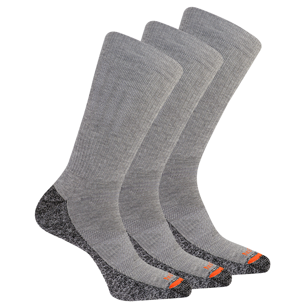Merrell Unisex ComfortBase XS Repreve Lightweight Work Crew Socks Gray (3 pairs) - MEA33641C3B2001-GRAY