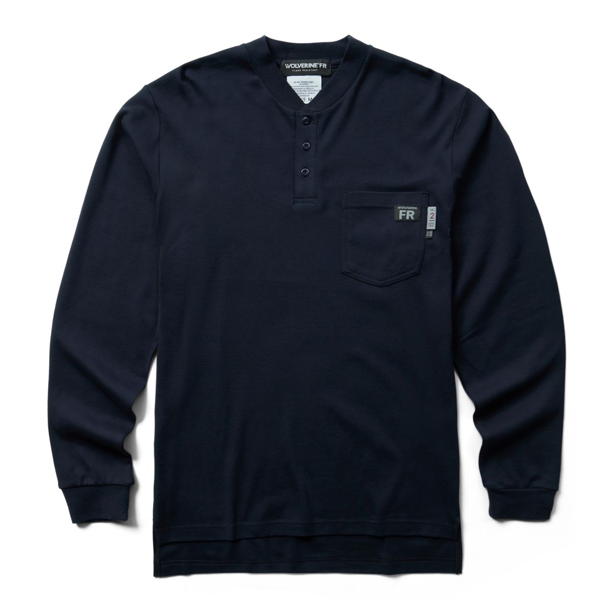 WOLVERINE Men's FR Flame Resistant Long Sleeve Henley Navyi - W1203300-417