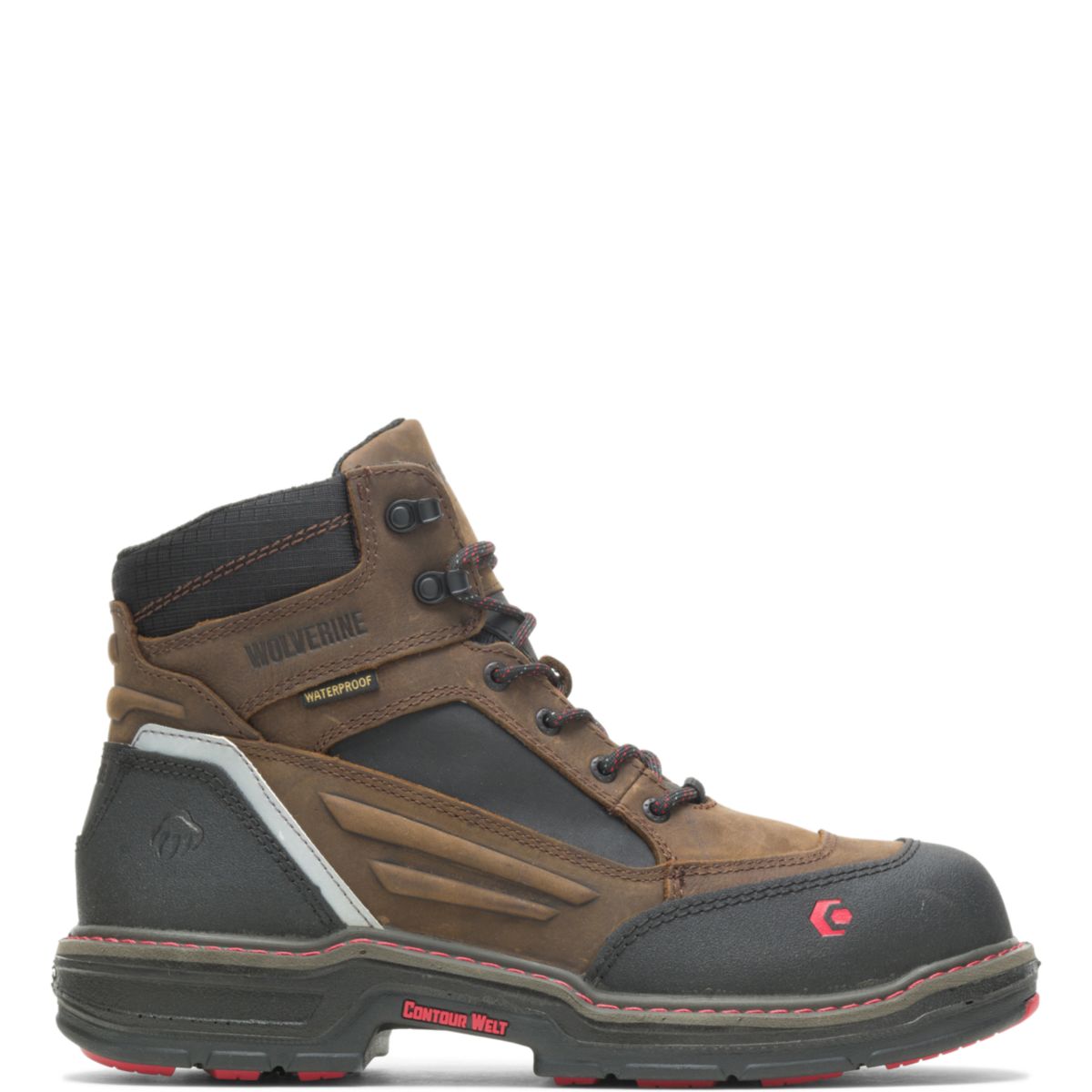WOLVERINE Men's Overman 6" CarbonMAX® Waterproof Composite Toe Work Boot Brown/Black - W10483