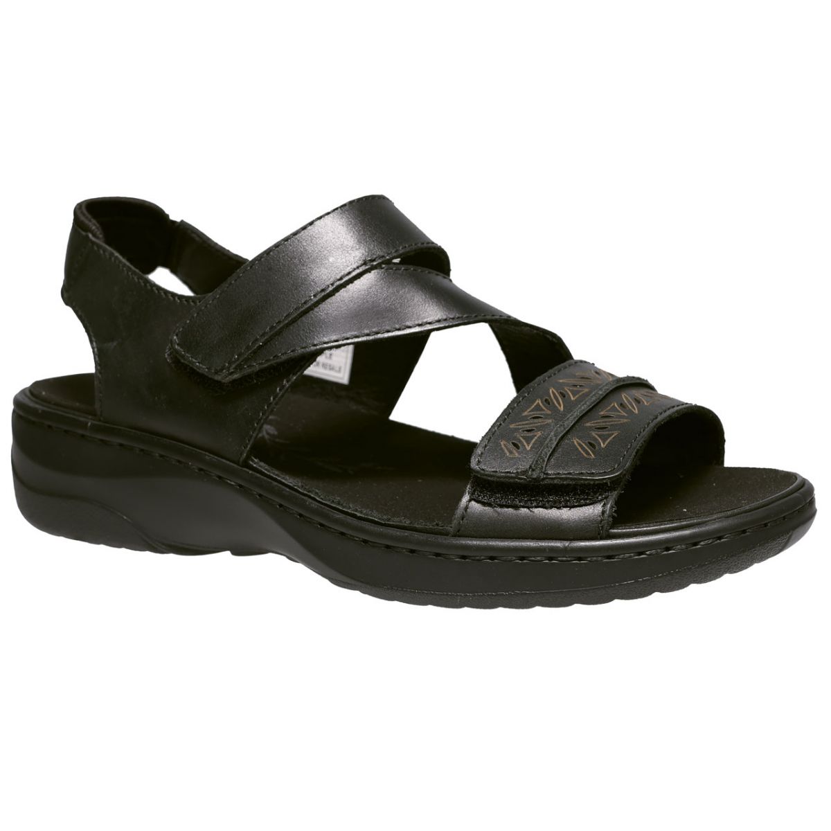Propet Women's Garnet Sandal Black Leather - WSO093LBLK